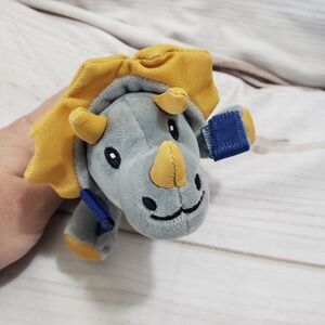 Dr Browns Baby Dinosaur Triceratops Lovey Pacifer Holder 7" Plush Stuffed Animal